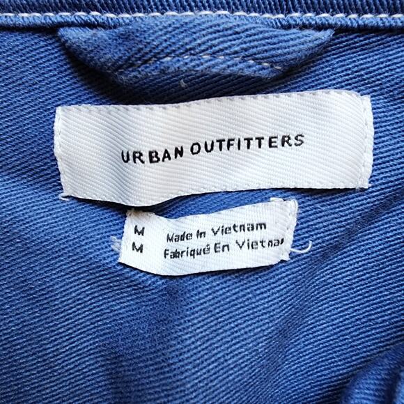 Urban Outfitters Denim Jacket Mens Size Medium Blue No Worries Button Up - Picture 8 of 10
